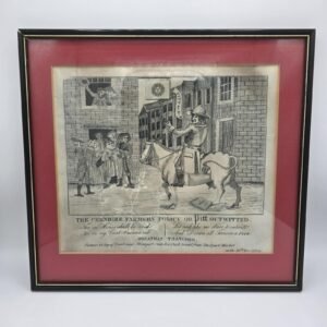 Antique 19thC Political Satire Print ‘Pitt Outwitted’ – Georgian Tax Protest Caricature Framed